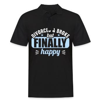 Divorcé et fauché mais finalement heureux divorce - Polo Homme - noir - Devant - Kai (181cm)