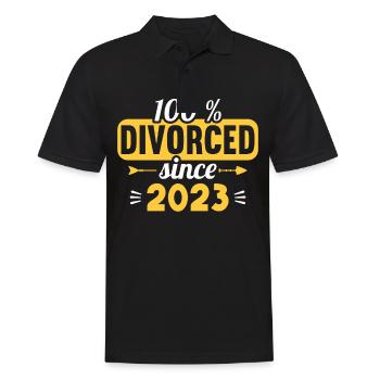 100% divorced since 2023 divorce - Men's Polo Shirt - black - Front - Kai (181cm)