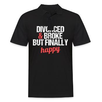 Divorcé et fauché mais finalement heureux divorce - Polo Homme - noir - Devant - Kai (181cm)