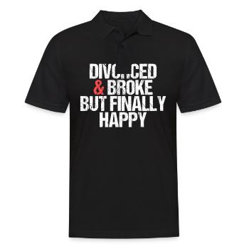 Divorcé et fauché mais finalement heureux divorce - Polo Homme - noir - Devant - Kai (181cm)