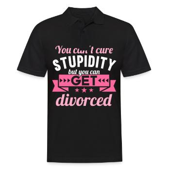 You cant cure Stupidity but you can get divorced - Men's Polo Shirt - black - Front - Kai (181cm)
