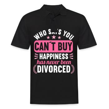 Who says you Cant Buy Happiness has Never Divorced - Männer Poloshirt - Schwarz - Vorne - Kai (181cm)