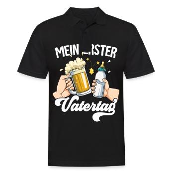 Erster Vatertag - Männer Poloshirt - Schwarz - Vorne - Kai (181cm)