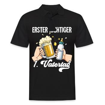 Erster Vatertag - Männer Poloshirt - Schwarz - Vorne - Kai (181cm)