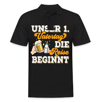 Erster Vatertag - Männer Poloshirt - Schwarz - Vorne - Kai (181cm)