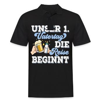 Erster Vatertag - Männer Poloshirt - Schwarz - Vorne - Kai (181cm)