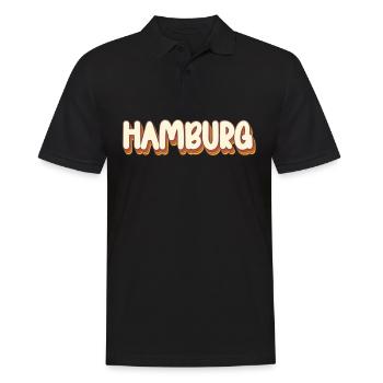 Hamburgerin Hamburger Hamburg - Männer Poloshirt - Schwarz - Vorne - Kai (181cm)