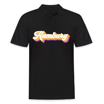 Hamburgerin Hamburger Hamburg - Männer Poloshirt - Schwarz - Vorne - Kai (181cm)