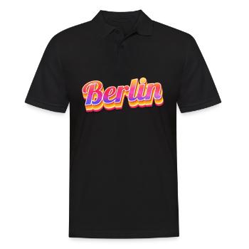 Berlin Berlinerin Berlin City Berlin - Men's Polo Shirt - black - Front - Kai (181cm)