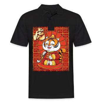 Année du Tigre Nouvel An lunaire chinois - Polo Homme - noir - Devant - Kai (181cm)