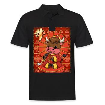 Jahr Des Ochsens Mondneujahrsfest Chinesisches - Männer Poloshirt - Schwarz - Vorne - Kai (181cm)
