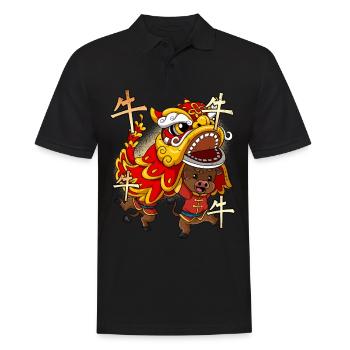 Jahr Des Ochsens Mondneujahrsfest Chinesisches - Männer Poloshirt - Schwarz - Vorne - Kai (181cm)