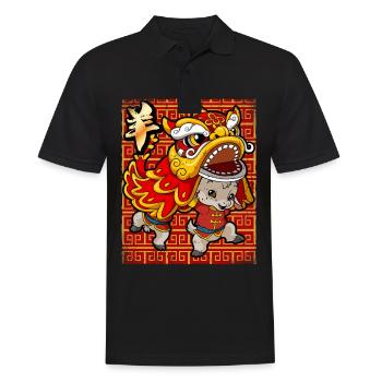 Année de la chèvre Nouvel An lunaire chinois - Polo Homme - noir - Devant - Kai (181cm)