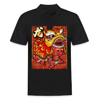 Année du Dragon Nouvel An lunaire chinois - Polo Homme - noir - Devant - Kai (181cm)