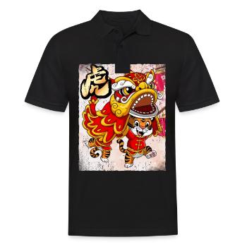 Année du Tigre Nouvel An lunaire chinois - Polo Homme - noir - Devant - Kai (181cm)