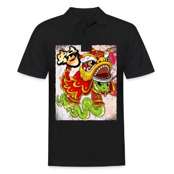 Année du Serpent Nouvel An lunaire chinois - Polo Homme - noir - Devant - Kai (181cm)