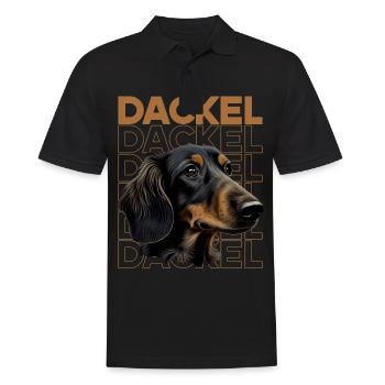 Rauhaardackel Dachshund Hund Hunde Welpe Dackel - Männer Poloshirt - Schwarz - Vorne - Kai (181cm)