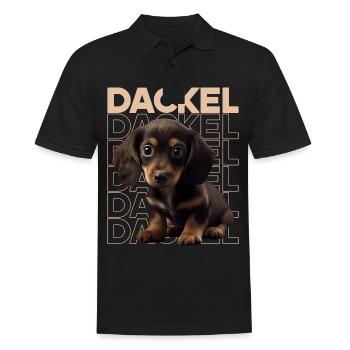 Rauhaardackel Dachshund Hund Hunde Welpe Dackel - Männer Poloshirt - Schwarz - Vorne - Kai (181cm)