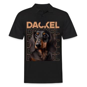 Rauhaardackel Dachshund Hund Hunde Welpe Dackel - Männer Poloshirt - Schwarz - Vorne - Kai (181cm)