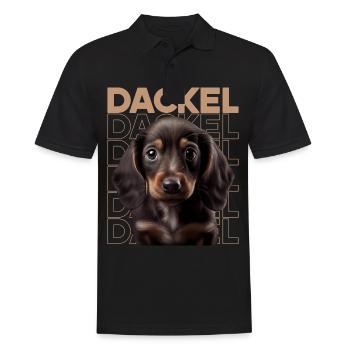 Rauhaardackel Dachshund Hund Hunde Welpe Dackel - Männer Poloshirt - Schwarz - Vorne - Kai (181cm)