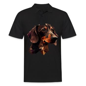 Rauhaardackel Dachshund Hund Hunde Welpe Dackel - Männer Poloshirt - Schwarz - Vorne - Kai (181cm)