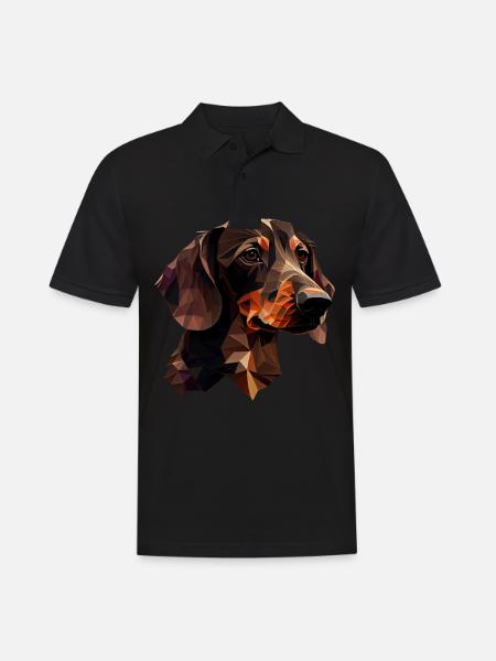 Teckel à poil dur Teckel Chien Chiens Chicoton Teckel - Polo Homme - noir