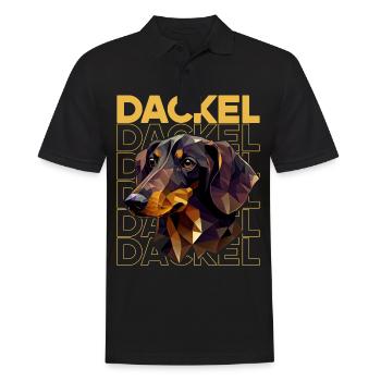 Rauhaardackel Dachshund Hund Hunde Welpe Dackel - Männer Poloshirt - Schwarz - Vorne - Kai (181cm)
