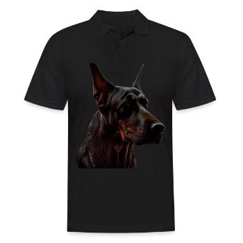 Doberman Dobermans Chien Chiens chiot Doberman - Polo Homme - noir - Devant - Kai (181cm)