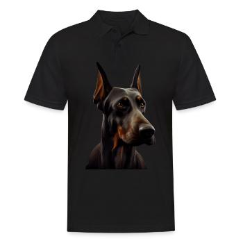 Doberman Dobermans Chien Chiens chiot Doberman - Polo Homme - noir - Devant - Kai (181cm)