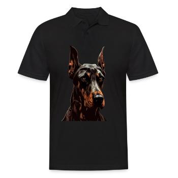 Doberman Dobermans Chien Chiens chiot Doberman - Polo Homme - noir - Devant - Kai (181cm)