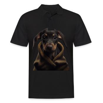 Doberman Dobermans Chien Chiens chiot Doberman - Polo Homme - noir - Devant - Kai (181cm)