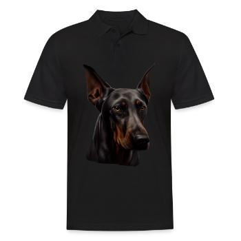 Doberman Dobermans Dog Dogs Puppy Doberman - Men's Polo Shirt - black - Front - Kai (181cm)