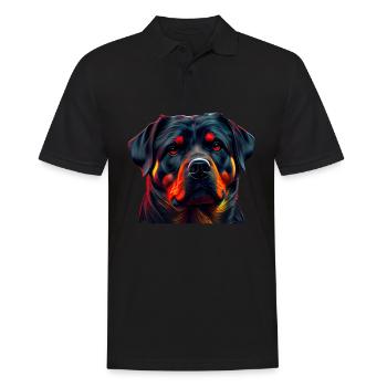 Rottweiler Hund Hunde Welpe Hundehalter Rottweiler - Männer Poloshirt - Schwarz - Vorne - Kai (181cm)