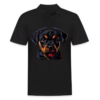 Rottweiler Hund Hunde Welpe Hundehalter Rottweiler - Männer Poloshirt - Schwarz - Vorne - Kai (181cm)