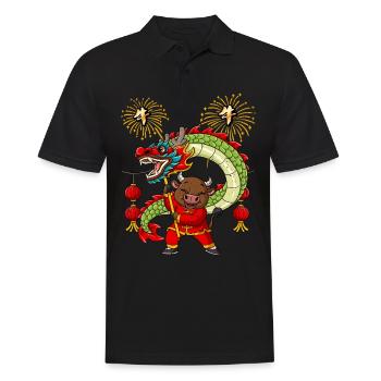 Jahr Des Ochsen Mondneujahrsfest Chinesisches - Männer Poloshirt - Schwarz - Vorne - Kai (181cm)