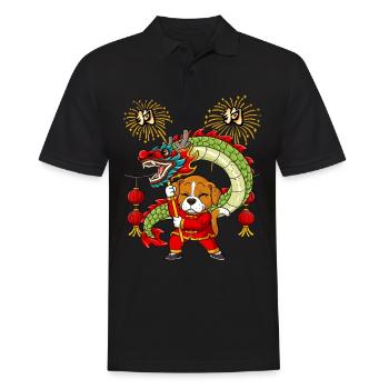 Jahr Des Hundes Mondneujahrsfest Chinesisches - Männer Poloshirt - Schwarz - Vorne - Kai (181cm)