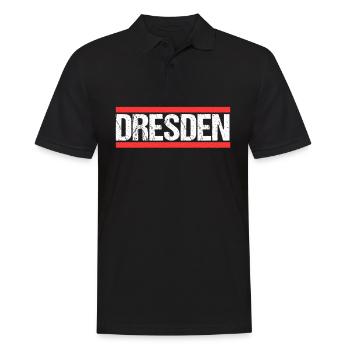 Dresdnerin Dresdner Dresden - Männer Poloshirt - Schwarz - Vorne - Kai (181cm)