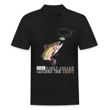 The Early Angler Catches the Trout - Fly Fishing - Männer Poloshirt - Schwarz - Vorne - Kai (181cm)
