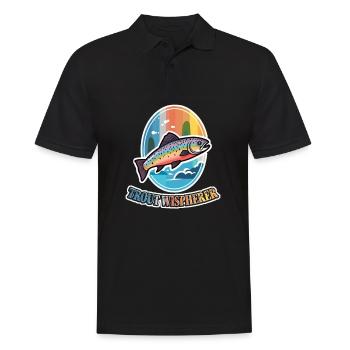 Retro Rainbow Trout Whisperer Gear for Fly Fishing - Männer Poloshirt - Schwarz - Vorne - Kai (181cm)