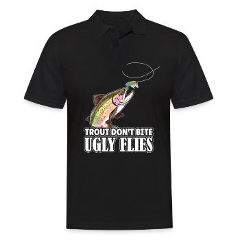 Trout Fishing - Trout Don't Bite Ugly Flies Gear - Männer Poloshirt - Schwarz - Vorne - Kai (181cm)