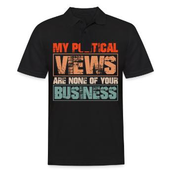 My Political Views Are None of Your Business - Männer Poloshirt - Schwarz - Vorne - Kai (181cm)