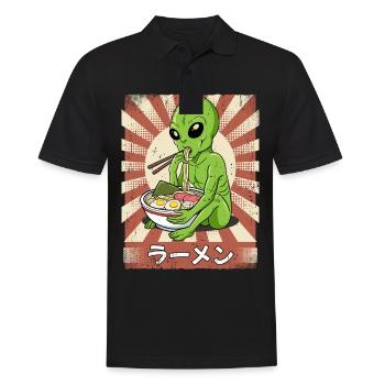 ramen alien noodle soupe ramen ramen - Polo Homme - noir - Devant - Kai (181cm)