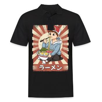 ramen boy noodle soup ramen - Men's Polo Shirt - black - Front - Kai (181cm)