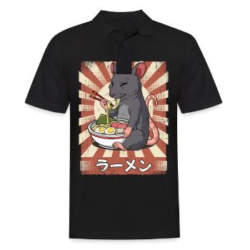 ramen rat soupe de nouilles ramen - Polo Homme - noir - Devant - Kai (181cm)