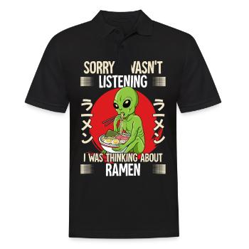 Sorry I Wasn't Listening I Was Thinking About - Men's Polo Shirt - black - Front - Kai (181cm)