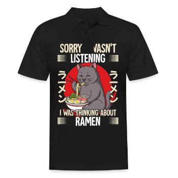 Sorry I Wasn't Listening I Was Thinking About - Men's Polo Shirt - black - Front - Kai (181cm)