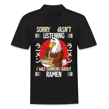 Sorry I Wasn't Listening I Was Thinking About - Männer Poloshirt - Schwarz - Vorne - Kai (181cm)