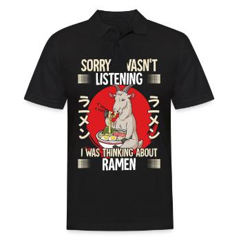 Sorry I Wasn't Listening I Was Thinking About - Männer Poloshirt - Schwarz - Vorne - Kai (181cm)