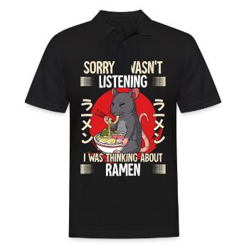 Sorry I Wasn't Listening I Was Thinking About - Men's Polo Shirt - black - Front - Kai (181cm)