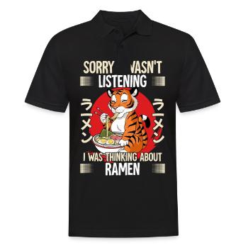 Sorry I Wasn't Listening I Was Thinking About - Men's Polo Shirt - black - Front - Kai (181cm)